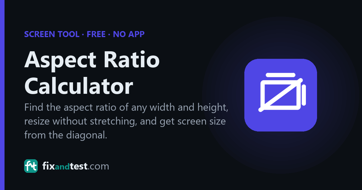Surround Sound Mic Array Aspect Ratio Calculator – Find & Resize 16:9, 4:3, 21:9 | FixAndTest